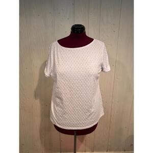 INC White Eyelet Embroidered Top Size XL